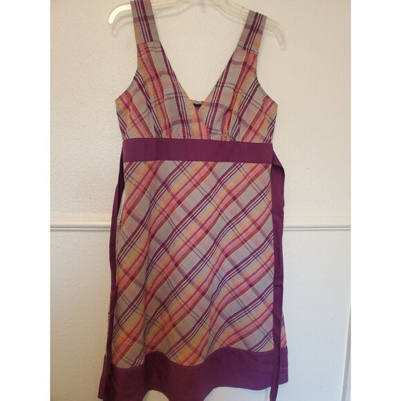 Patagonia Dress Plaid Madras Seersucker Netty Dress Size 10 90s Y2K - Picture 11 of 15
